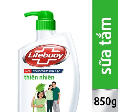 Sữa Tắm Lifebuoy vòi 850g thiên nhiên chiết xuất khổ qua (Xanh Lá)